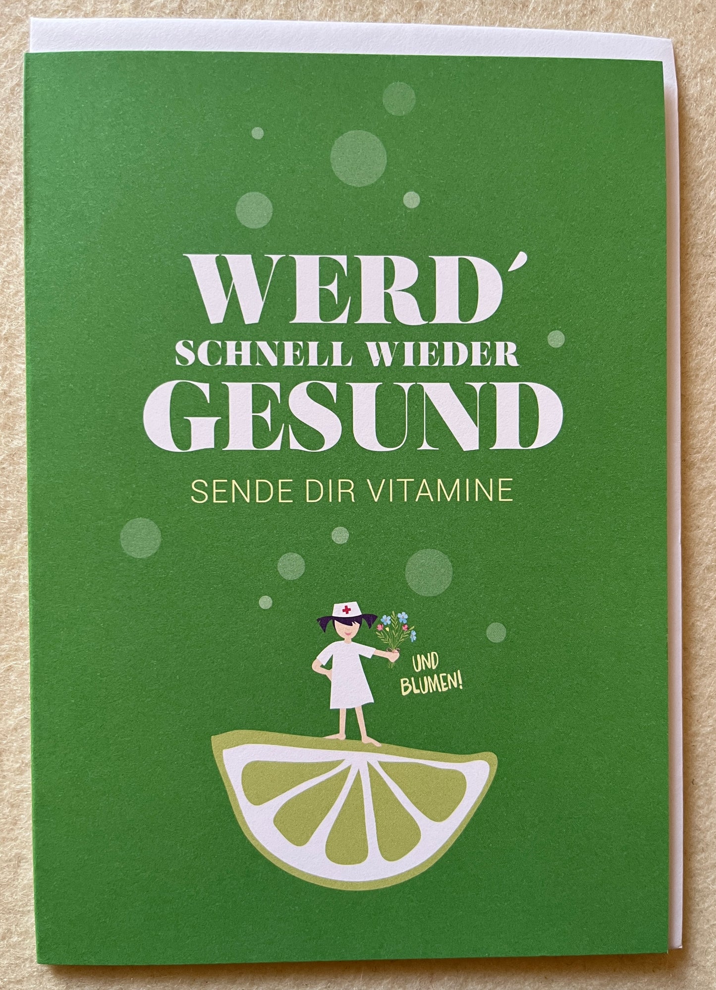 Doppelkarte WERD¬¥ SCHNELL WIEDER GESUND
