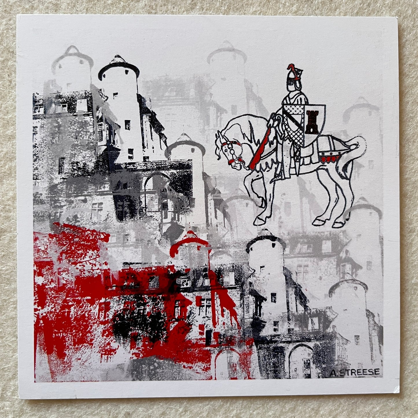 Postkarte quadr. Neuerburg rot