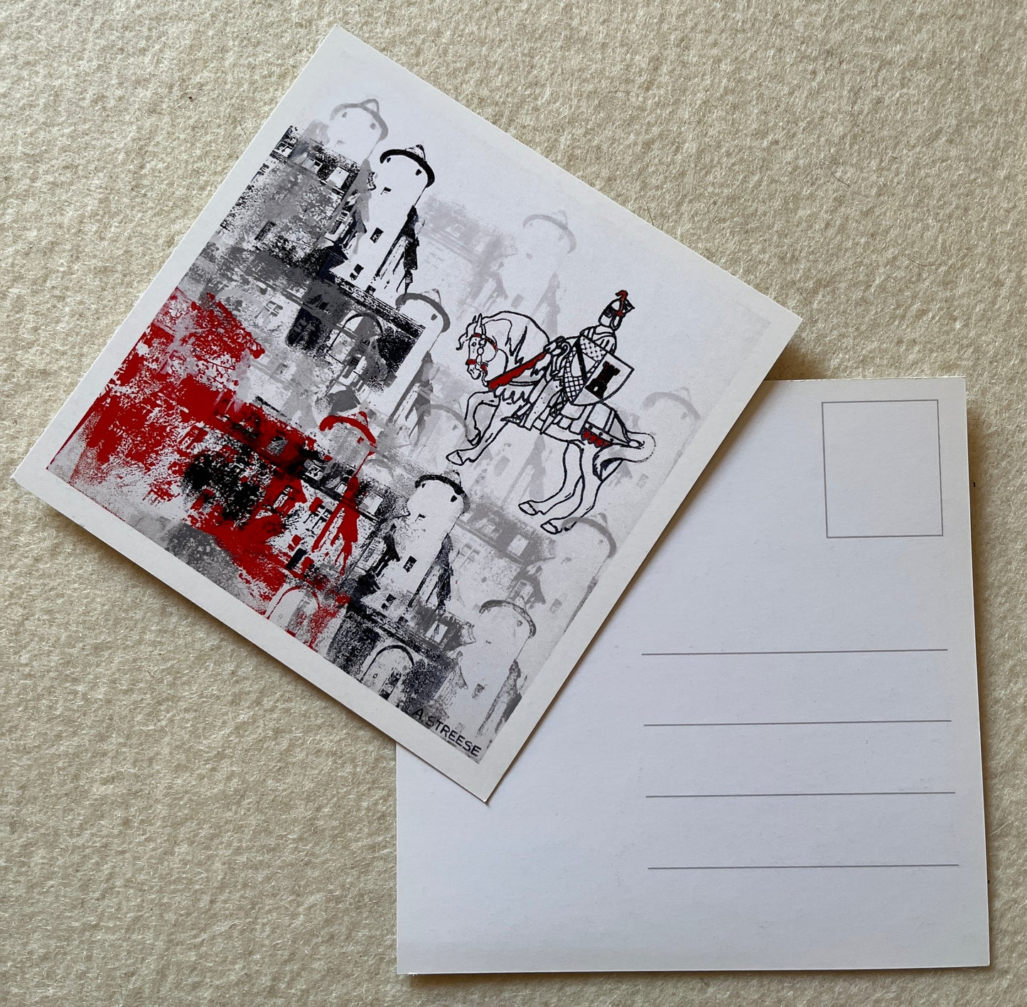 Postkarte quadr. Neuerburg rot
