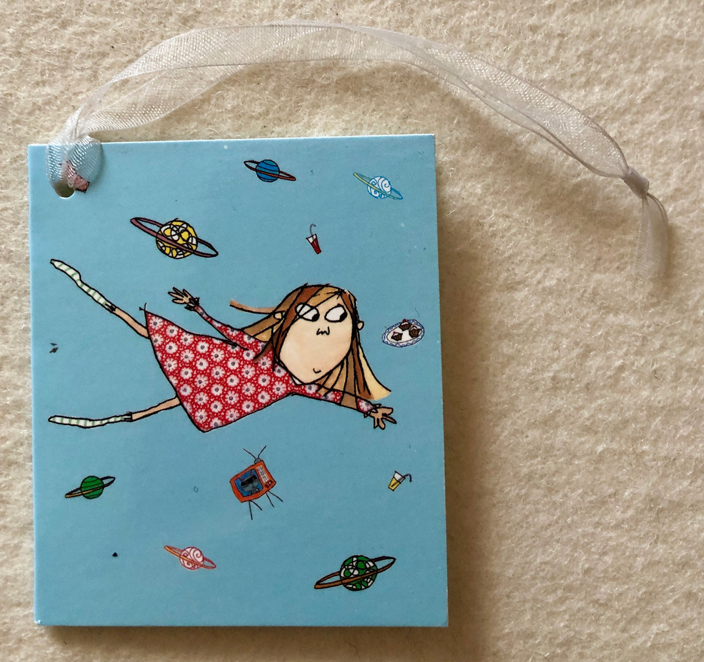 CLARICE BEAN Geschenkanhänger-Doppelkärtchen, blau