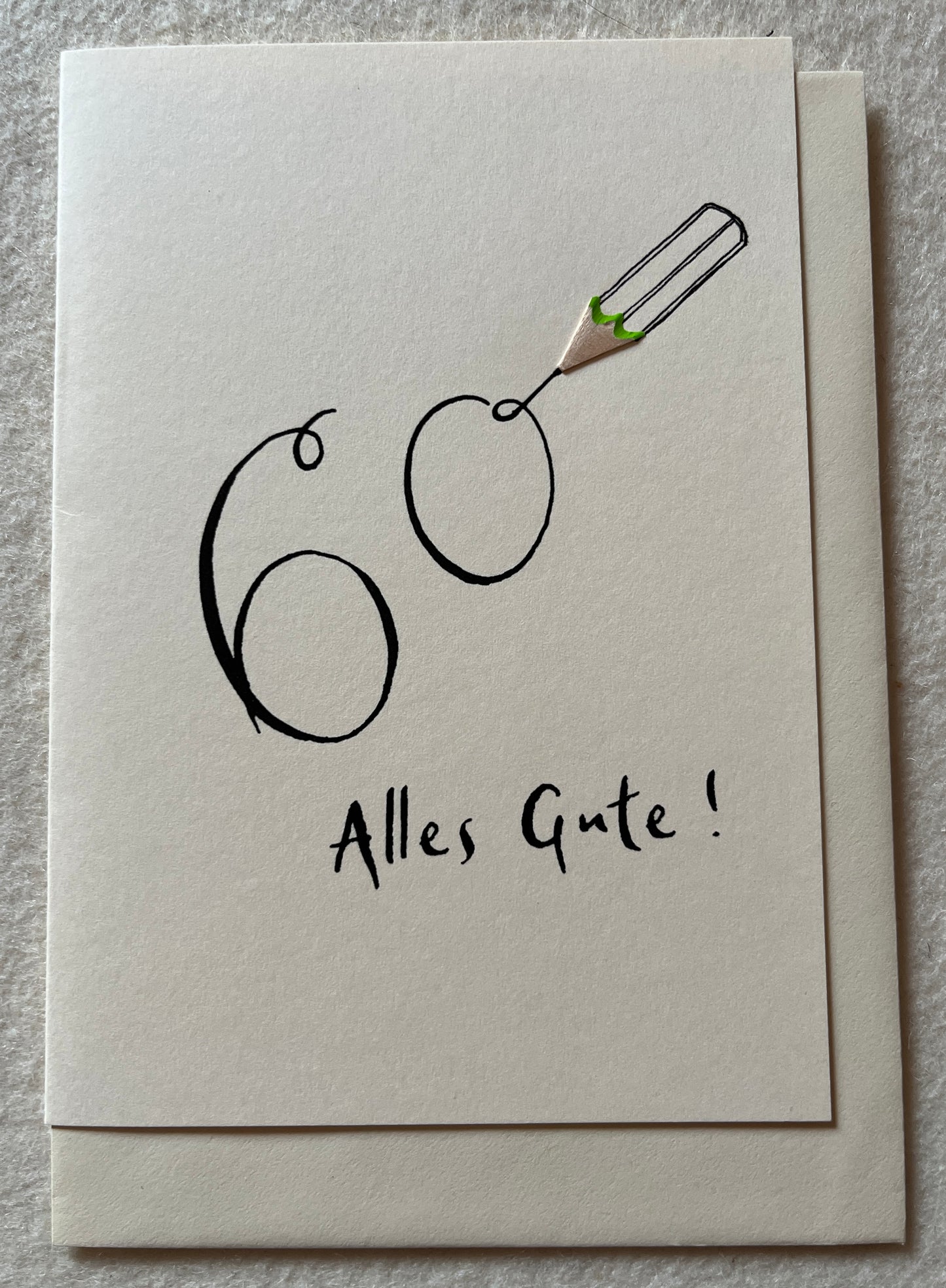 Buntstiftspan-Doppelkarte Buntstift 60 - Alles Gute!