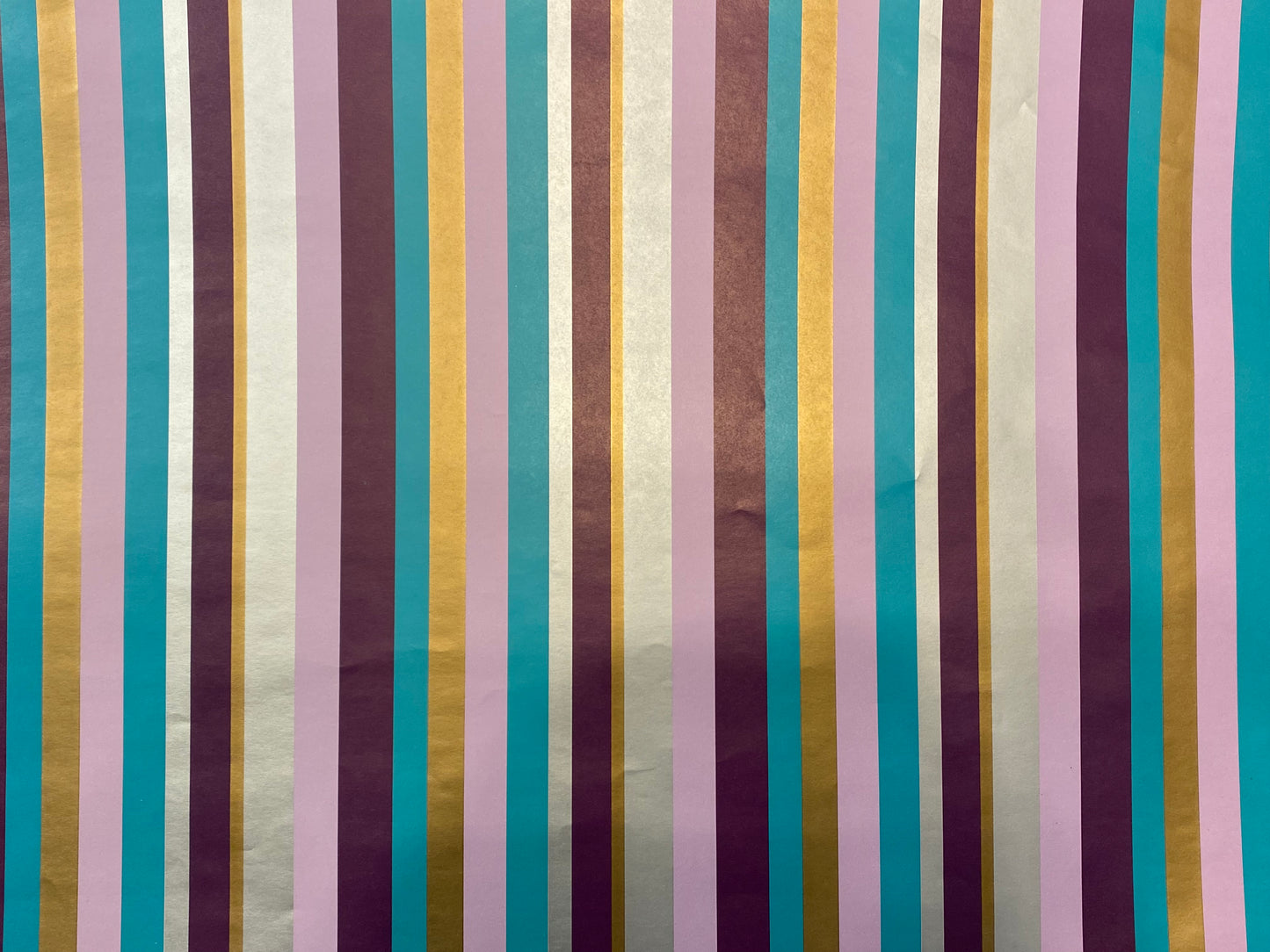 Geschenkpapier gestreift, lila-petrol