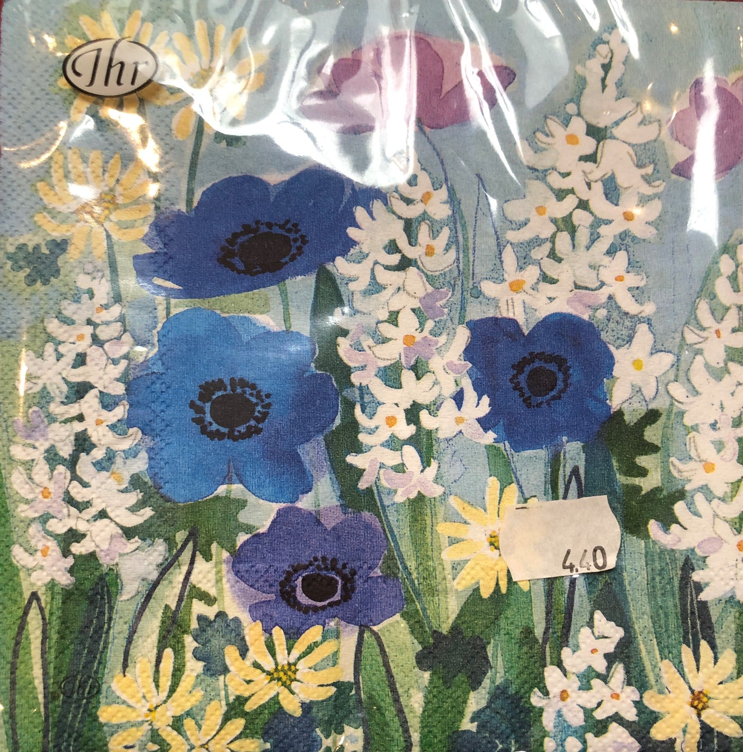 Papierservietten Blumenwiese blau