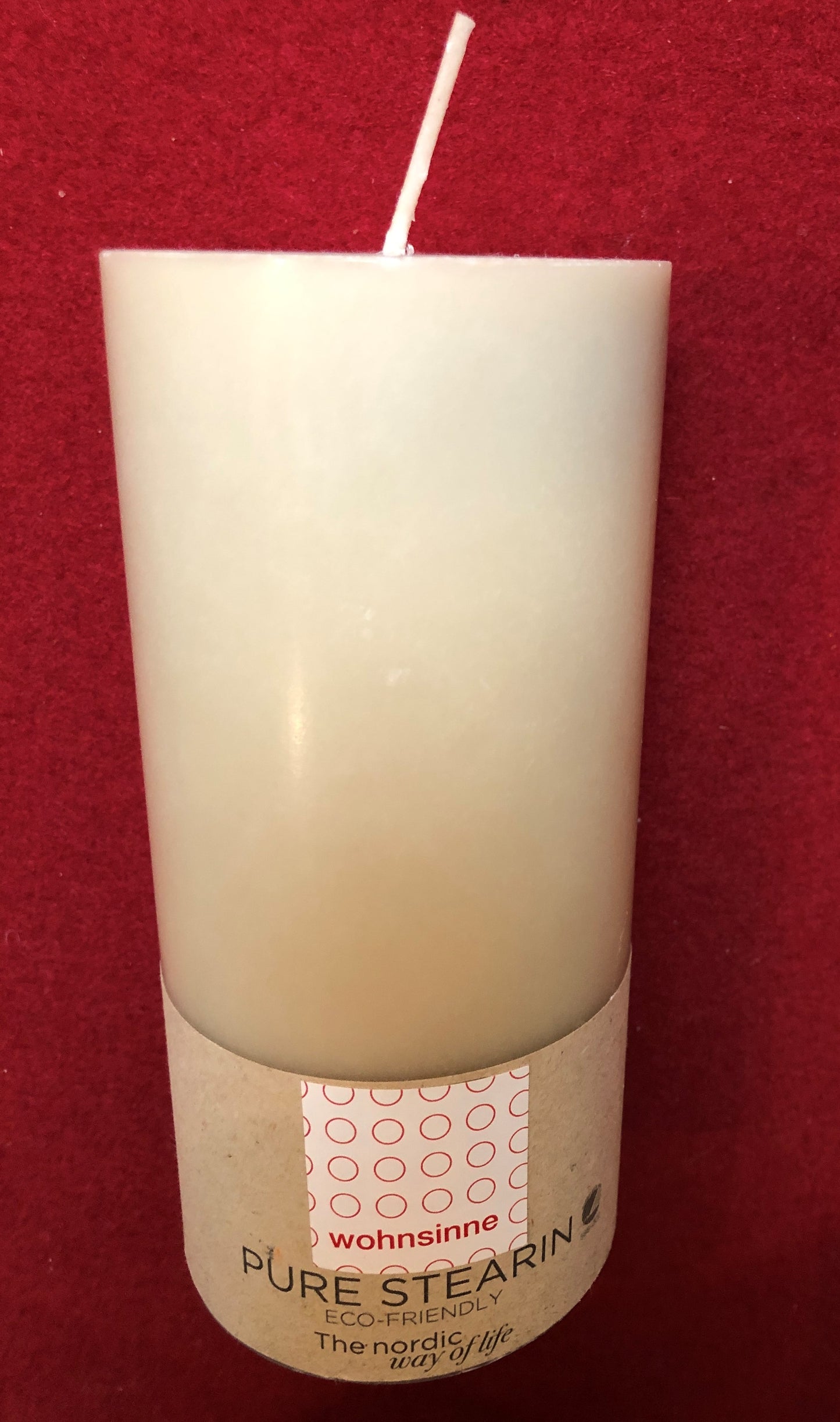 Zylinder-Kerze D 7 cm, H 15 cm, sand, brennt 50 Std., aus Stearin