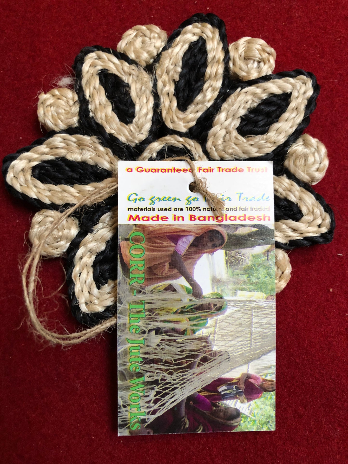 Jute-Untersetzer schwarz-natur, D 11,5 cm, St 0,6 cm