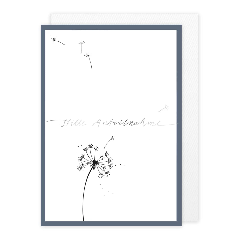 Trauer Doppelkarte Stille Anteilnahme mit Abb. Pusteblume