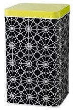 "Doris" Blechdose schwarz-weiß-limone