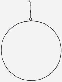 Eisendraht-Anhänger Kreis schwarz, D 20 cm