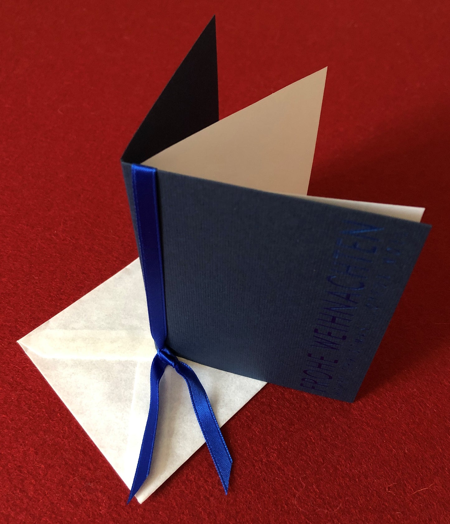 Mini-Doppelkarte Frohe Weihnachten blau, 11,3 x 8,1 x 0,3 cm