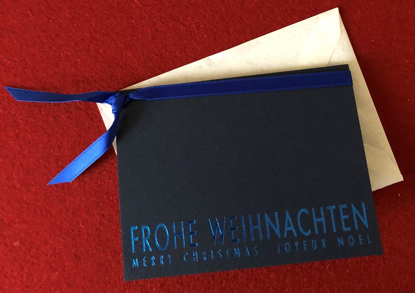 Mini-Doppelkarte Frohe Weihnachten blau, 11,3 x 8,1 x 0,3 cm