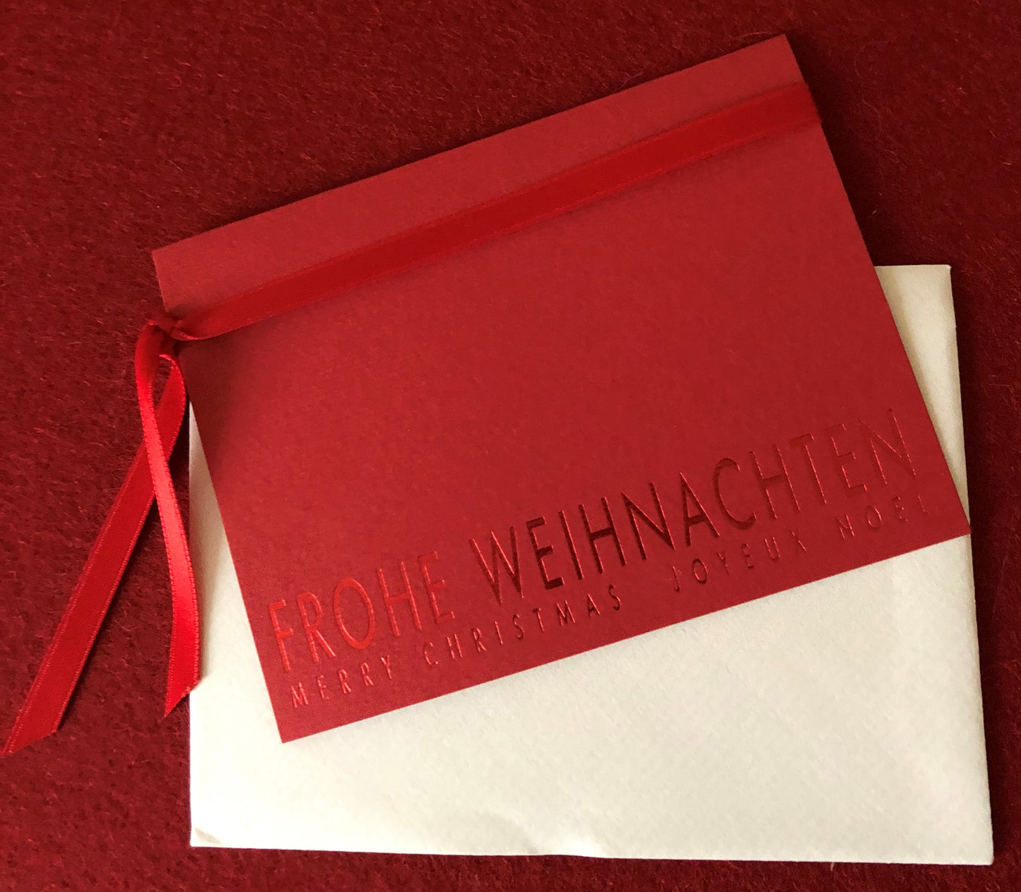 Mini-Doppelkarte Frohe Weihnachten rot, 11,3 x 8,1 x 0,3 cm