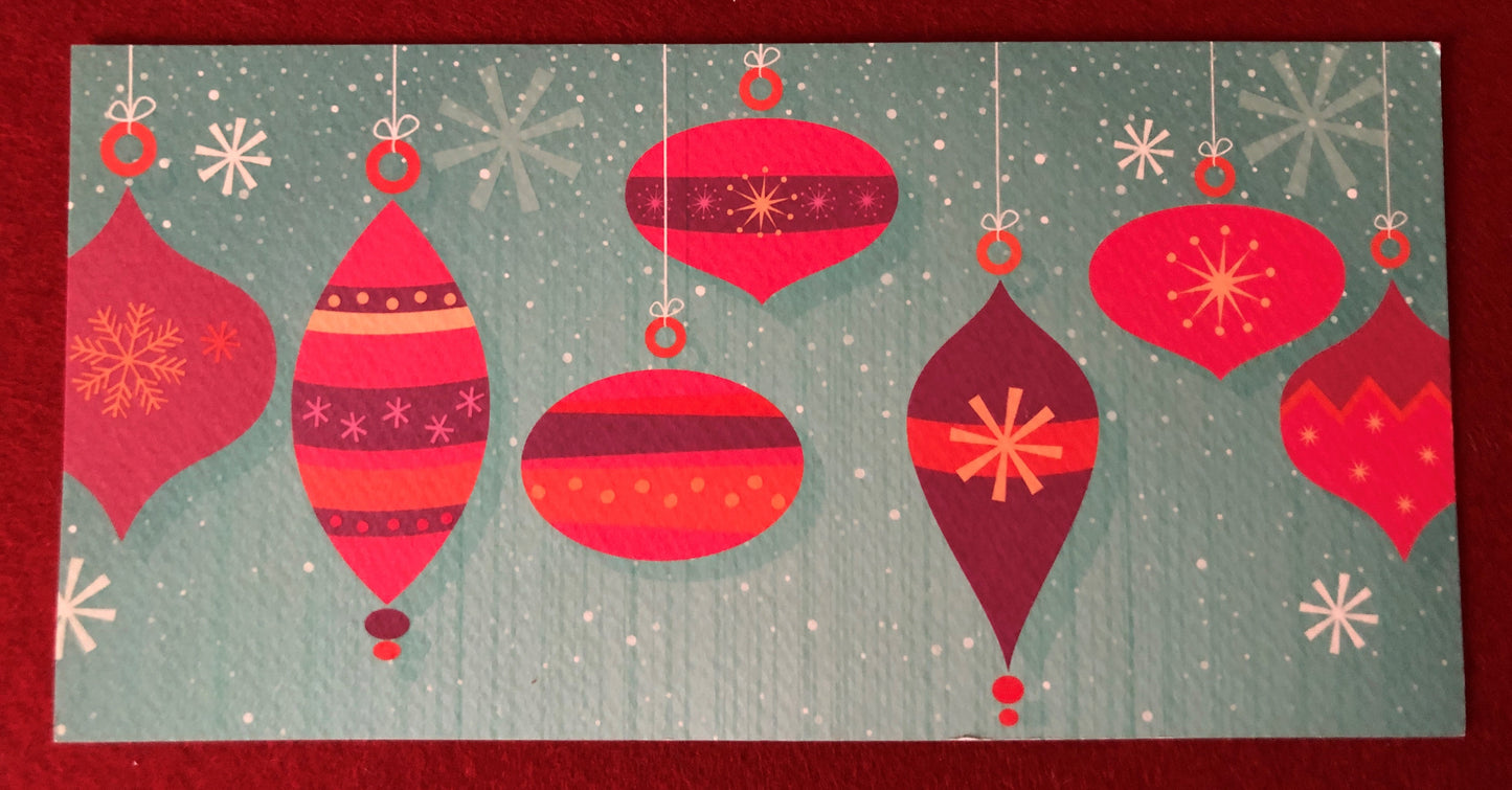 Postkarte Weihnachtskugeln XXL 23 x 11,5 cm