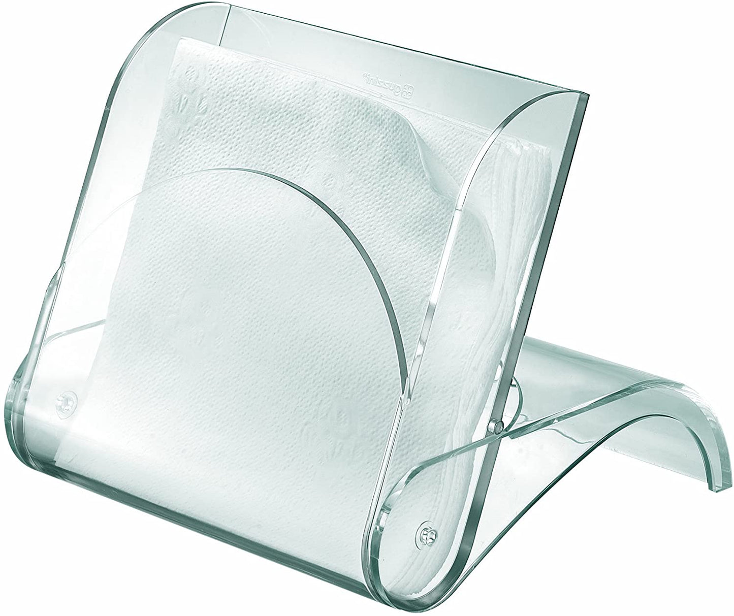 Serviettenbox / -halter Kunststoff transparent, zs.-klappbar, 19 x 18,5 x 5,5 cm