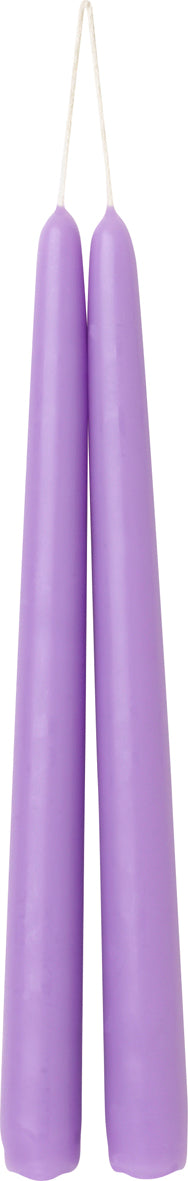 Spitz-Kerzen 2er Set, lavendel, D 2,2 cm, H 24 cm, brennt 6 Std, 100 % Paraffin
