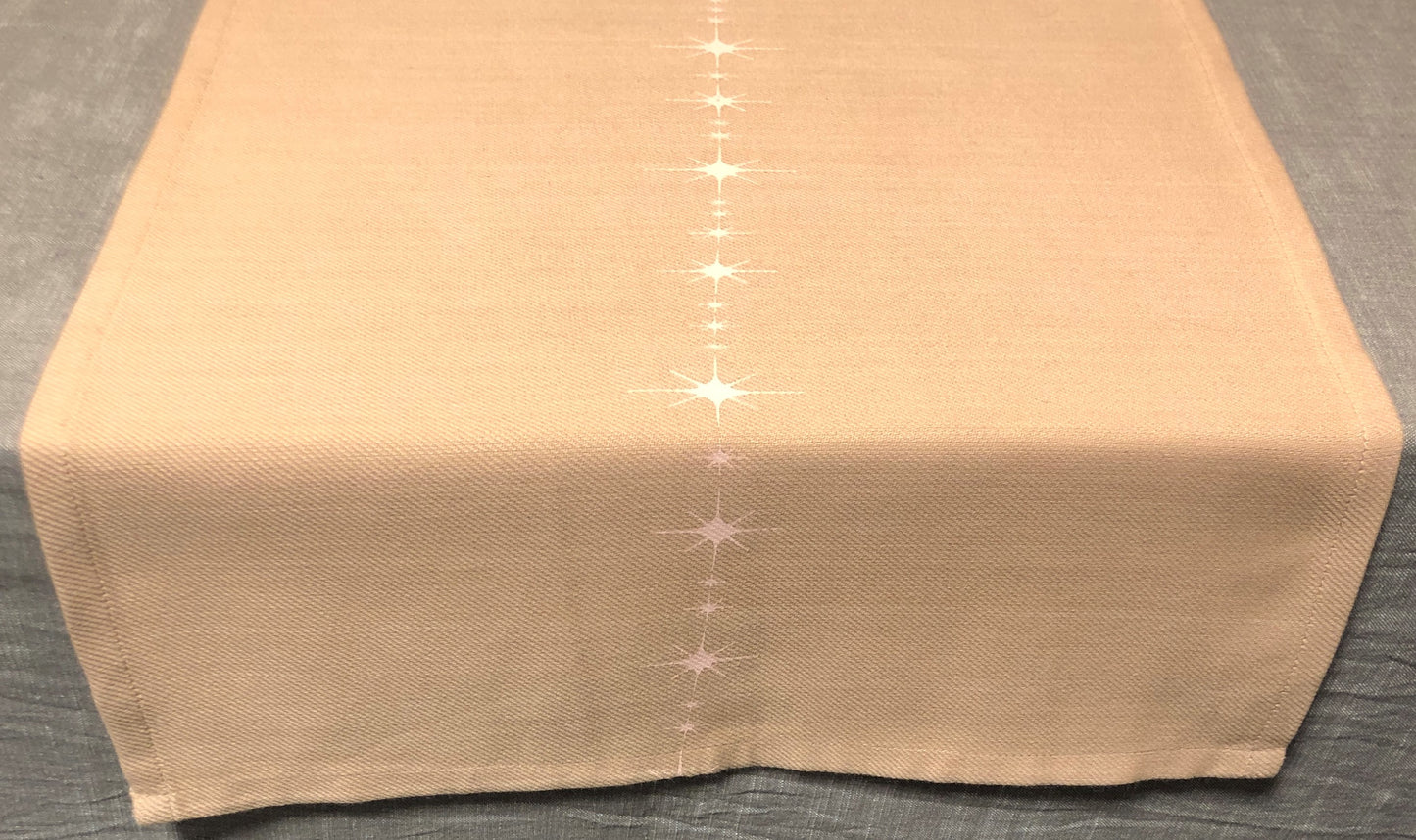 Baumwoll-Tischläufer puderrosa 160 x 45 cm mit Sternmotiv