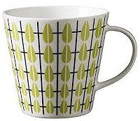 "Doris" Henkeltasse Retromuster weiß-limone