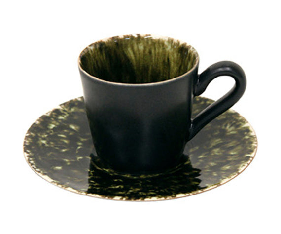 Charisma Keramik-Espressotasse mit Untertasse, dunkelgrün