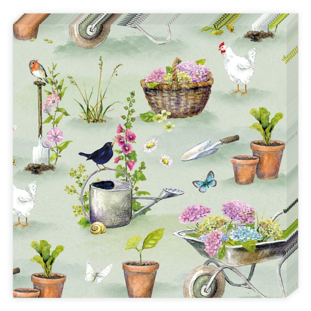 Gartenfreude Cocktail-Papierserviette Gartenglück