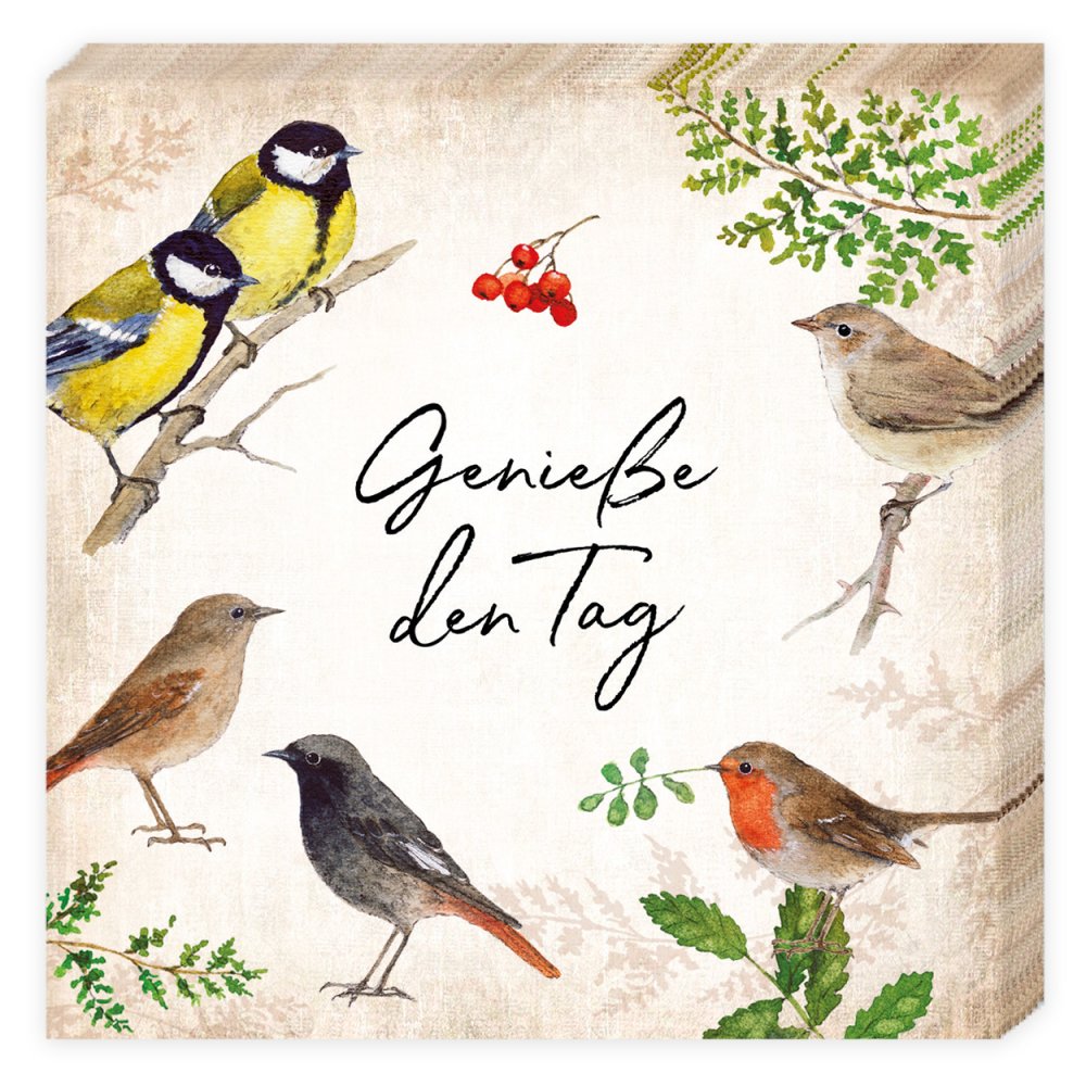Birdy Gartenvögel Geniesse den Tag Cocktail-Papierserviette