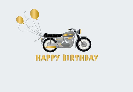 "Auf Tour!" Motorrad Doppelkarte Happy birthday