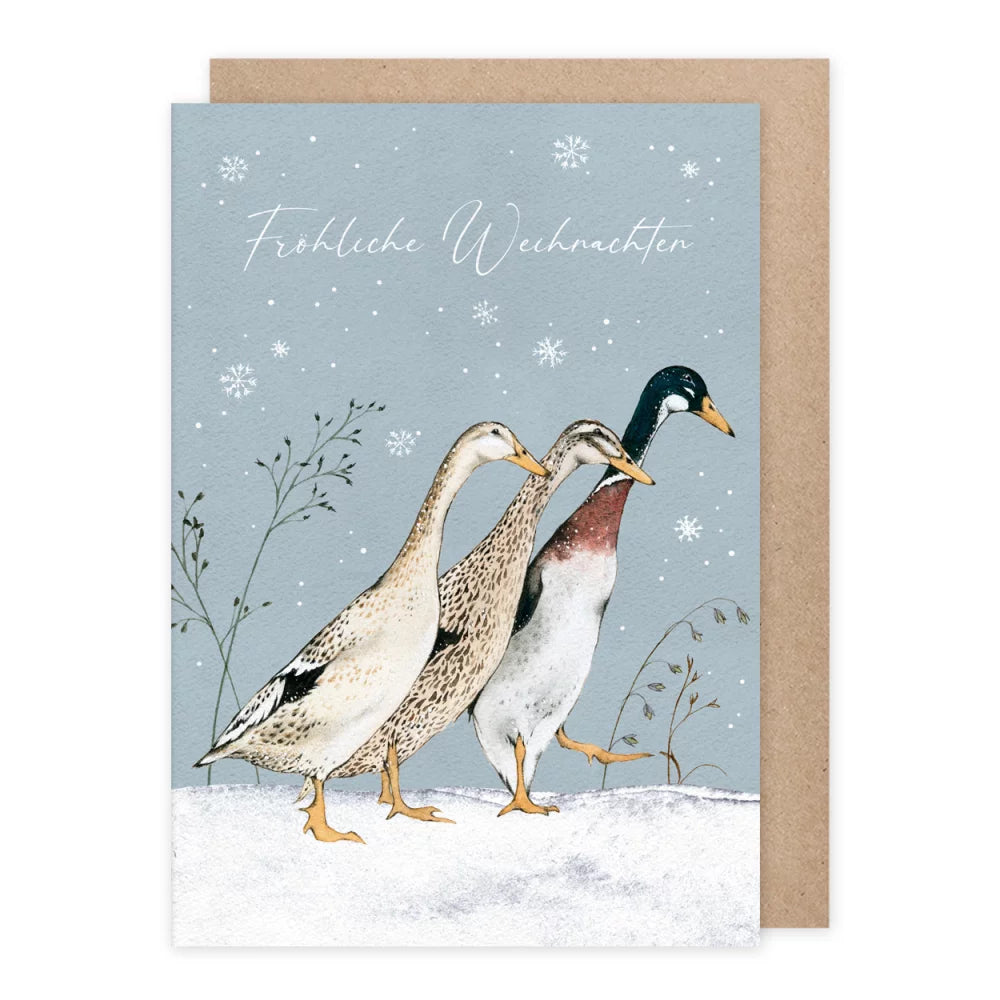 Birdy Federvieh Laufenten Weihnachts-Doppelkarte