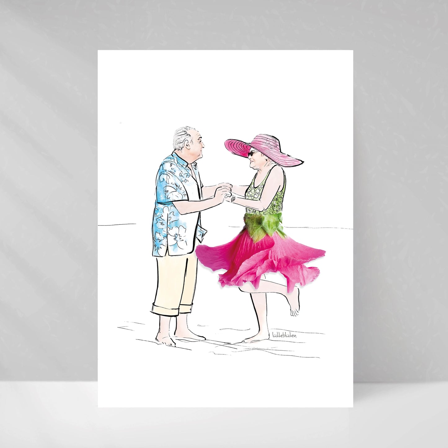 Postkarte mit Umschlag Tanzvergnügen