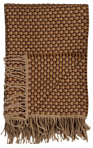 Wolldecke braun Waffelmuster