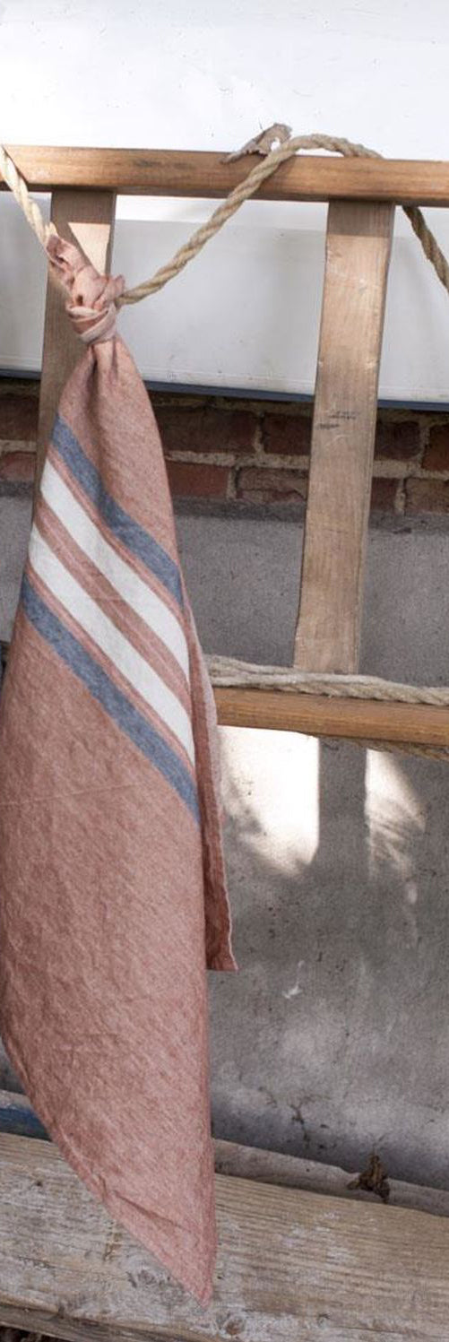Leinen-Handtuch CHILMARK RUST STRIPE