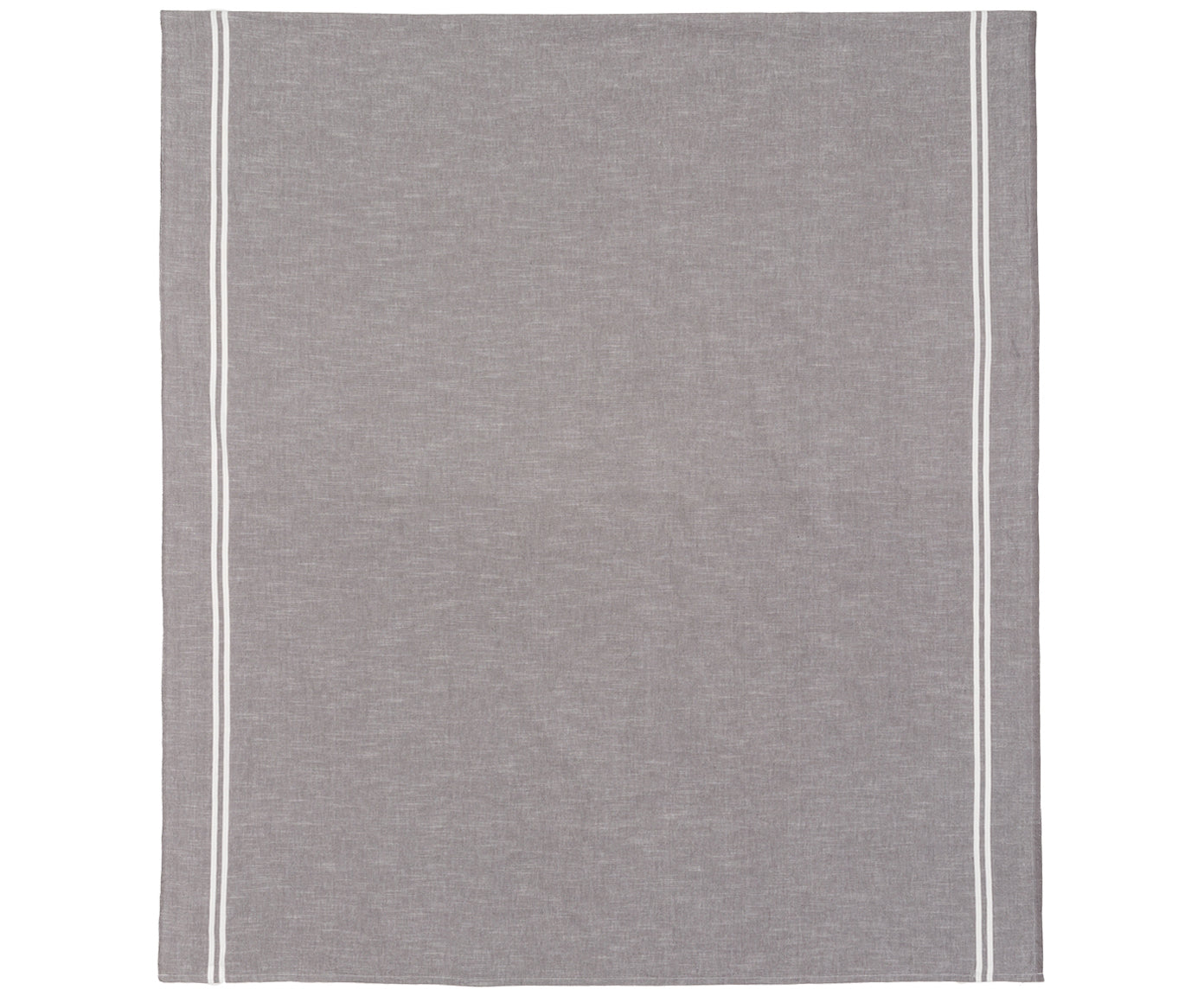 Tischdecke 140 x 320 cm, grau mit 2 weißen Doppelstreifen