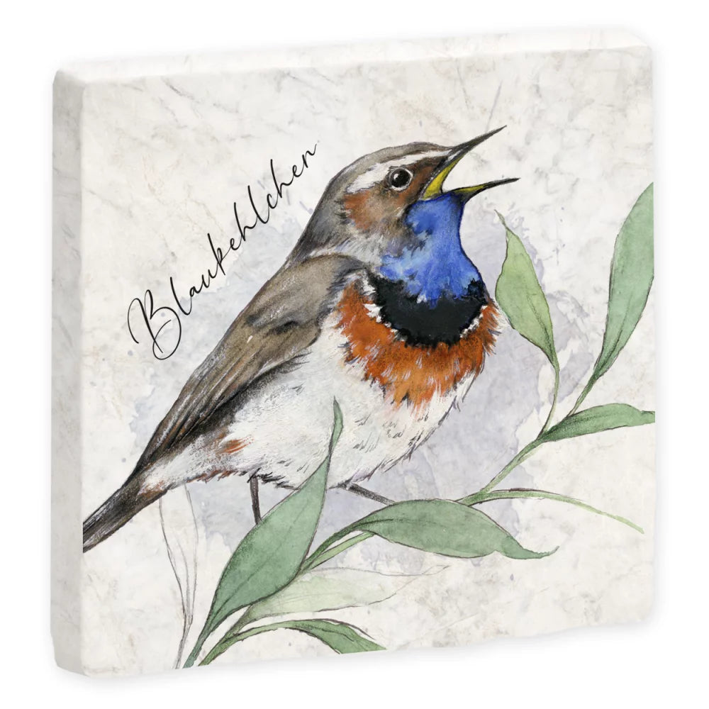 Birdy Marmor-Untersetzer Blaukelchen
