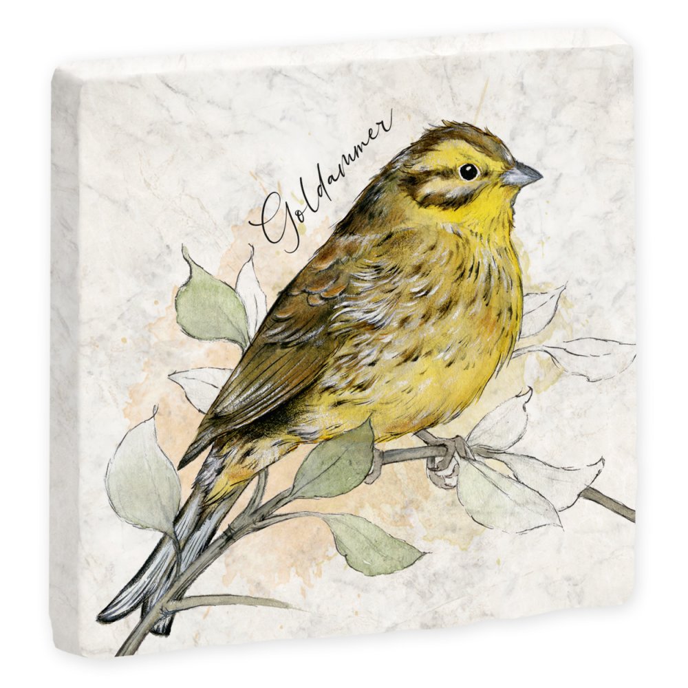 Birdy Marmor-Untersetzer Goldammer