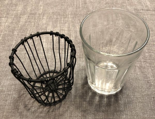 "Facette" Draht-Körbchenhalter für Glas-Teelicht, D 8 cm, H 8 cm