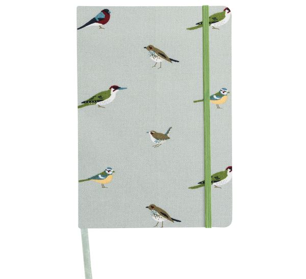 Birdy Gartenvögel Notizbuch, textile Oberfläche