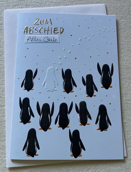Abschied Pinguine MAXI-Doppelkarte alles Gute!