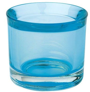 Glas-Teelicht &quot;Only me&quot; hellblau, D 6,5 cm, H 5,5 cm