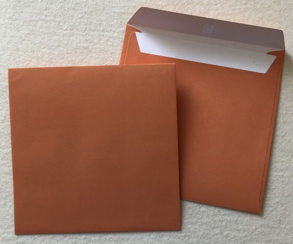 Briefumschlag quadr. orange, 14,5 x 14,5 cm