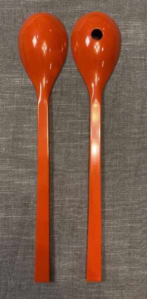 Melamin-Salatbesteck orangerot, B 6,5 cm, H 2 cm, L 35,5 cm