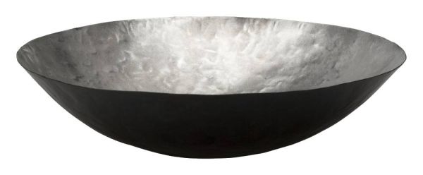 Metall-Schale außen schwarz, innen silber D 29,5 cm, H 10 cm