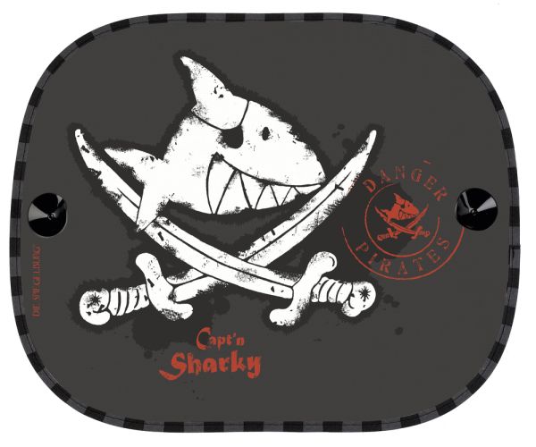 Pirat Capt´n Sharky 2er Set Sonnenschutz, 43 x 36,5 cm