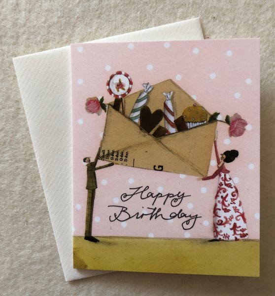 Geburtstag Mini-Doppelkarte Happy Birthday Schokobrief