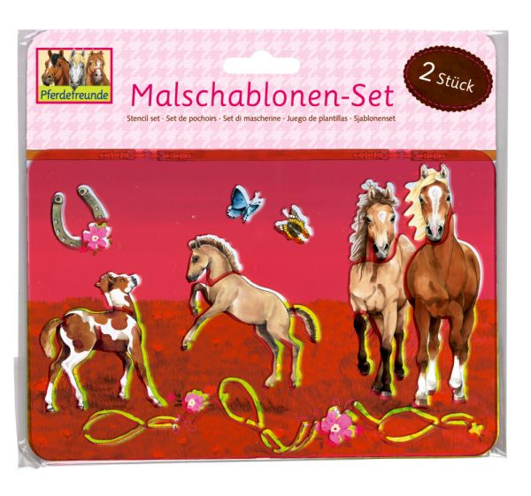 Pferd Malschablonen-Set Pferdefreunde