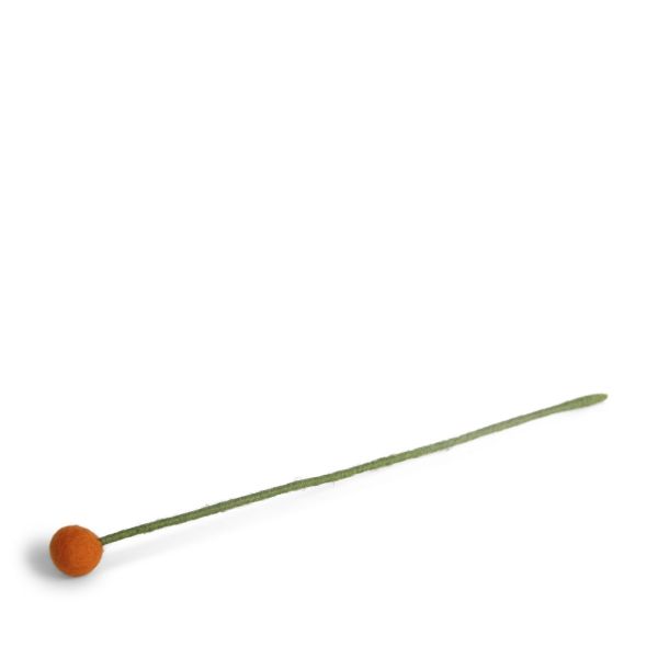 Wollfilz-Kugelblume orange neu D 2 cm, H 32 cm