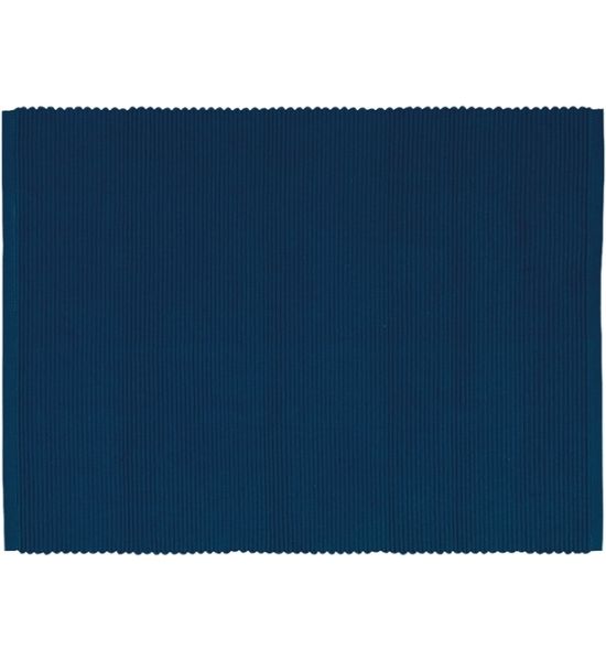 Tischset gerippt dunkelblau 35 x 45 cm, 100 % Baumwolle