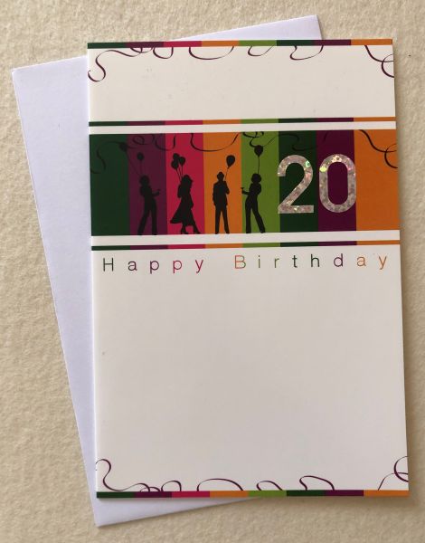 Geburtstag 20 Doppelkarte - Happy Birthday