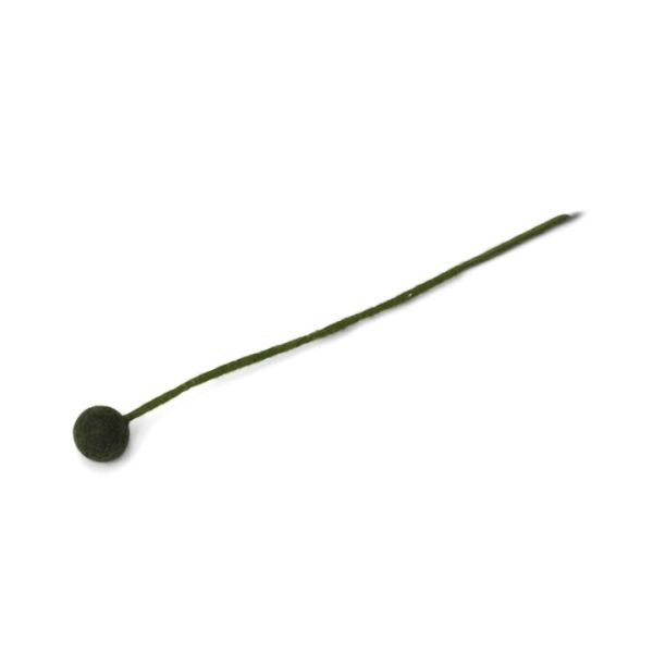 Wollfilz-Kugelblume piniengrün D 2 cm, H 32 cm