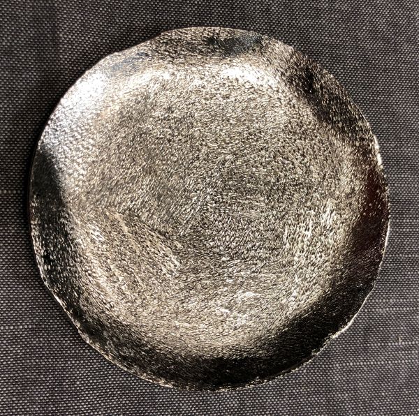 Metall-Kerzenteller silber, D 10 cm, H 1,1 cm