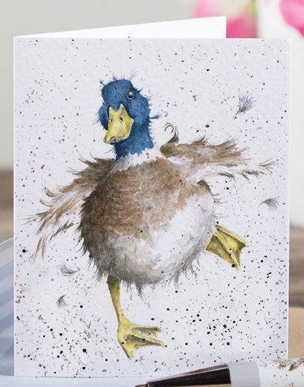 Birdy Federvieh Ente federleicht Mini-Doppelkarte