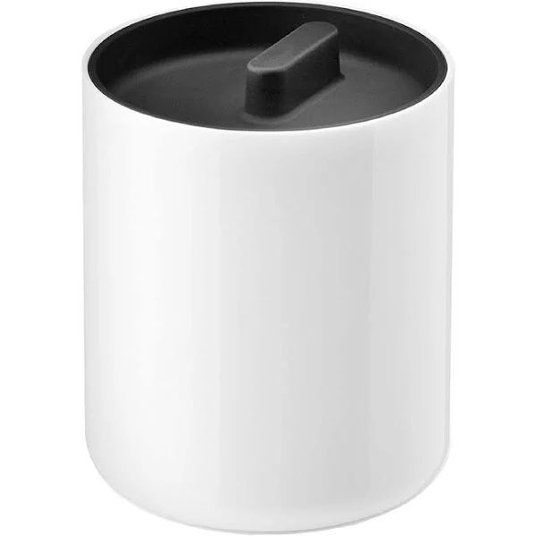Deckeldose Kunststoff schwarz-weiß, D 10 cm, H 12 cm