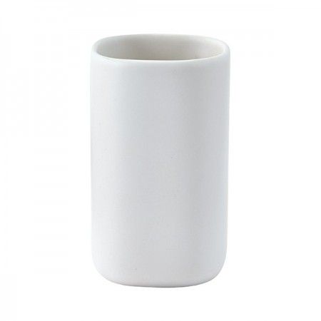 Keramik-Becher weiß, 7 x 7 x 11 cm