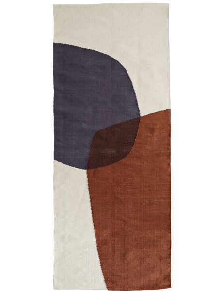 Teppich Organic Pattern, 70 x 200 cm, braun, grau, wollweiß